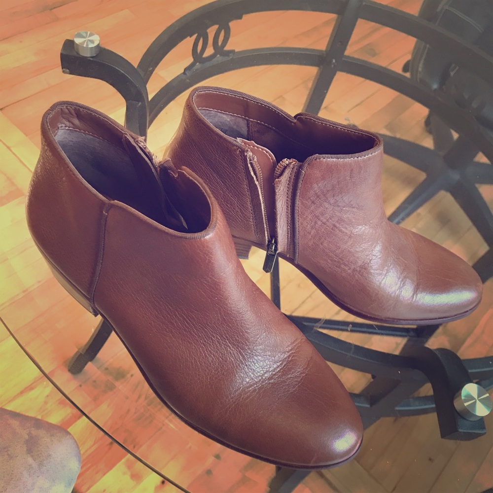 Sam Edelman brown leather ankle booties